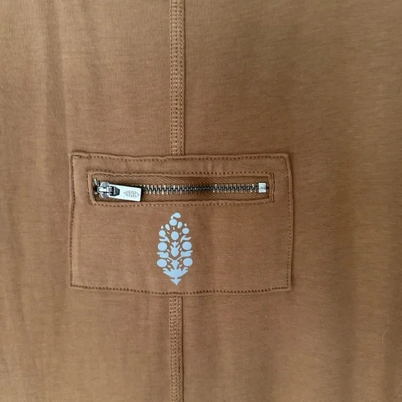 Free People Wide-Leg Scoop-Neck Jumpsuit in Caramel size S NWT - Picture 5 of 6